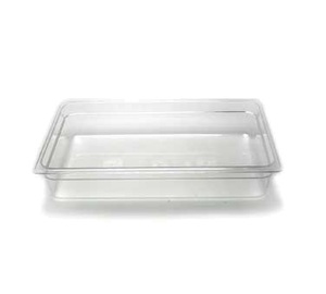 CM 14CW CLEAR POLY FOOD PAN FULL SIZE 4" DEEP    6EA